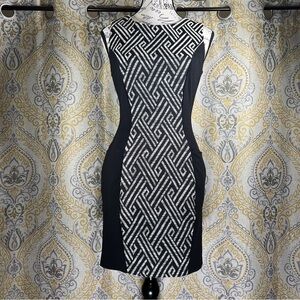 Forever 21 Contemporary Black and White Patterned Sleeveless Mini Dress - Size S